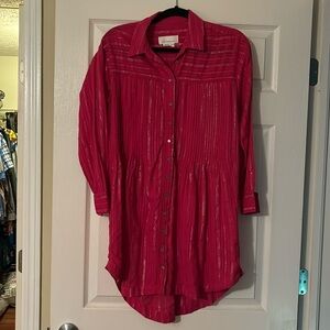 Euc Anthropologie fuchsia shirt dress